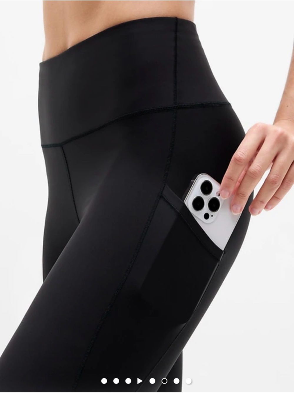 Athleta Ultimate Stash Black High-Rise Pocket Crop Leggings Sz S Compression